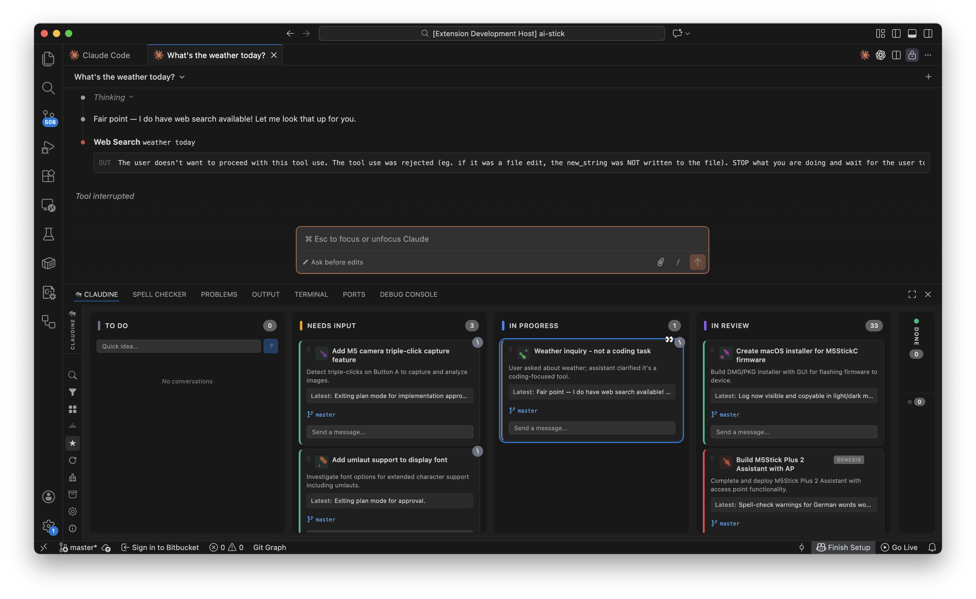 Claudine kanban board screenshot